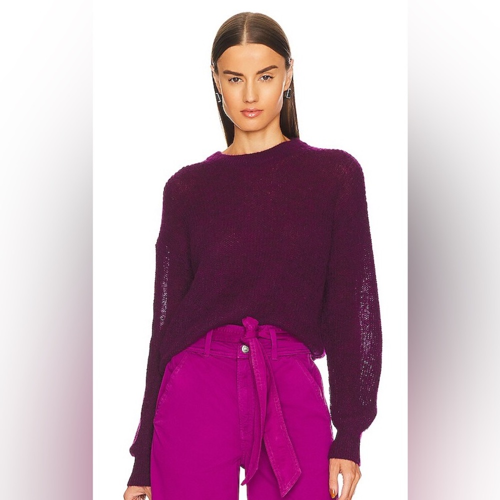 Veronica Beard Melinda Crew Neck Sweater in Bright Magenta XL NWT